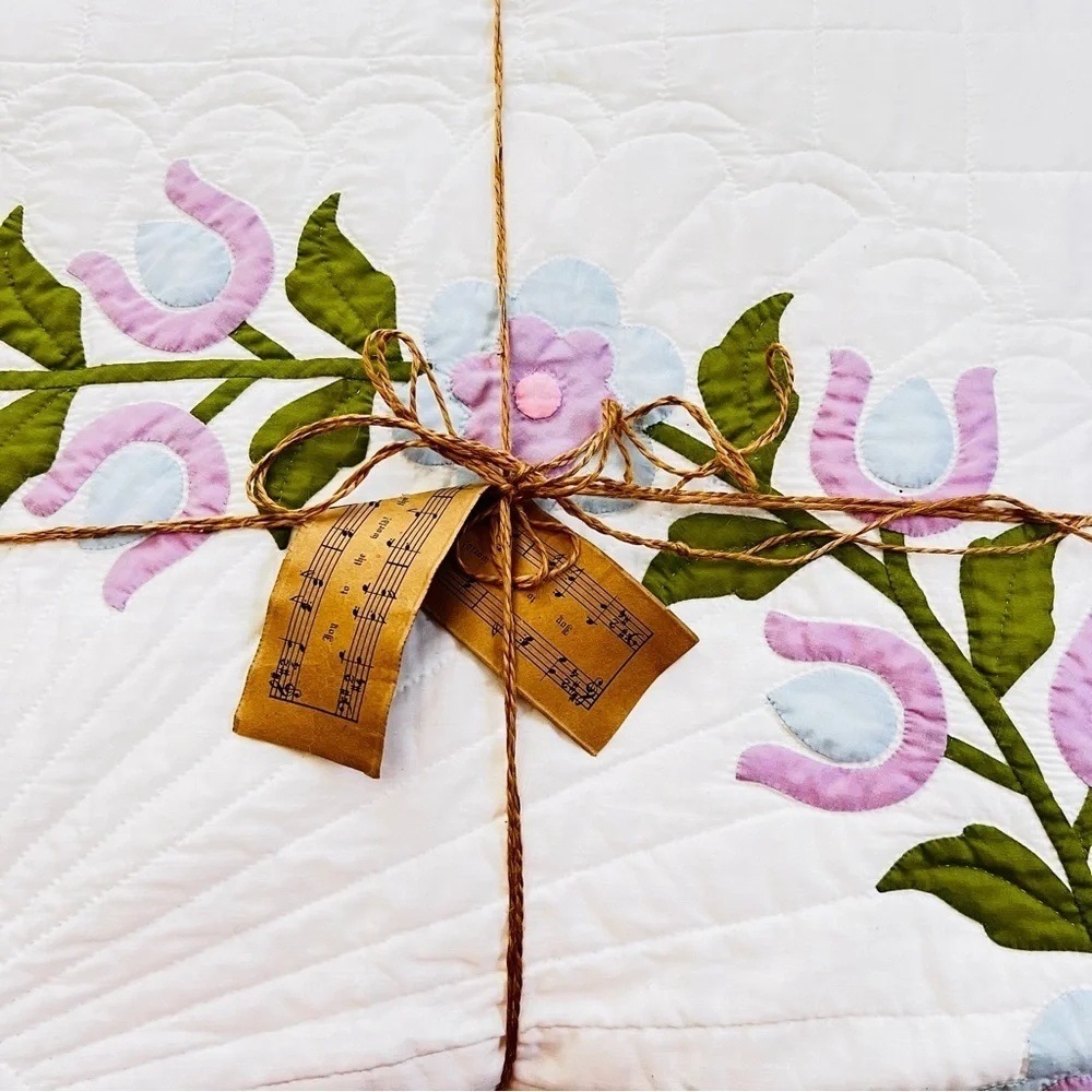 95”x82” Gorgeous Homemade Hand Stitched and Hand Appliqué Quilt.